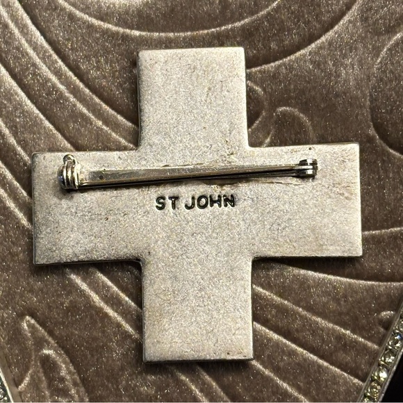 STAMPED ST JOHN RARE RHINESTONES VINTAGE BROOCH  EARRING SET EXCELLENT CONDITION - Picture 3 of 6